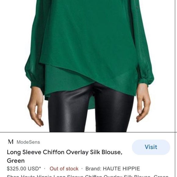 Haute Hippie Green Cold Shoulder Blouse - Picture 3 of 4